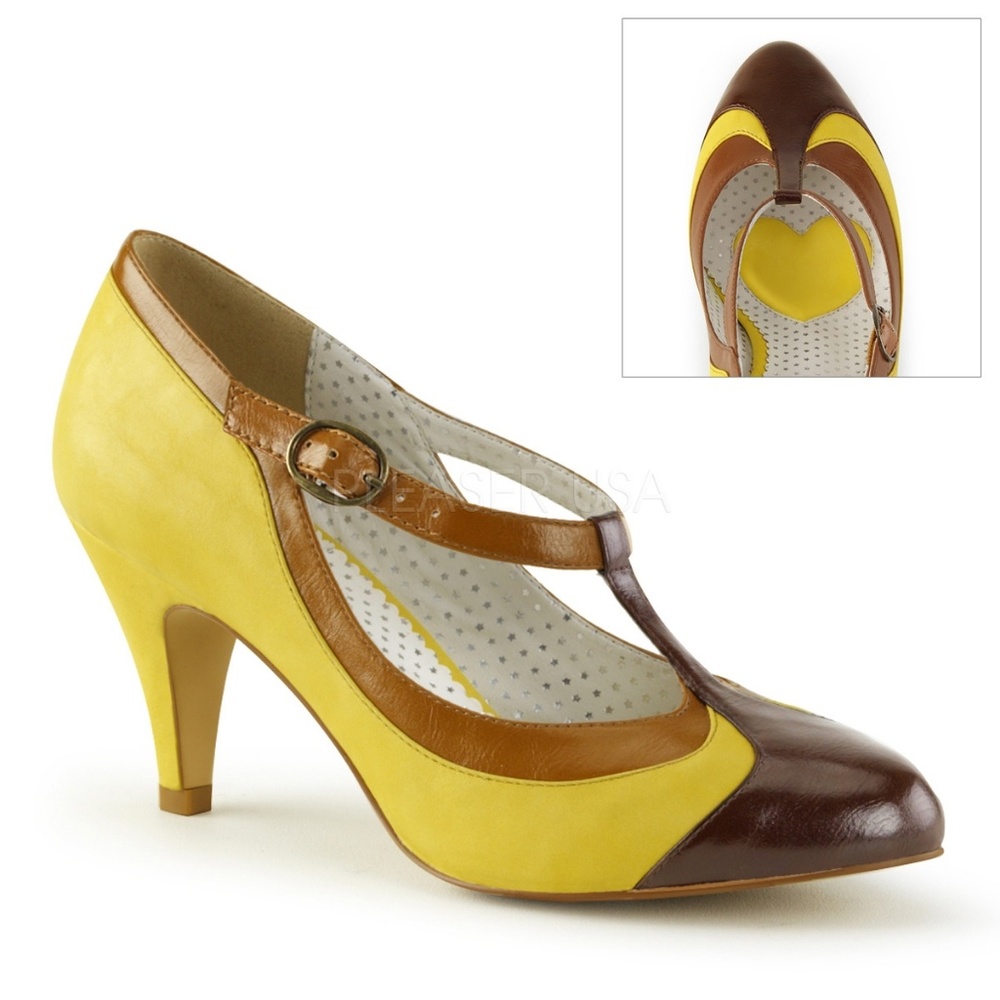 Contrast Pin Up Swing High Heel Shoes